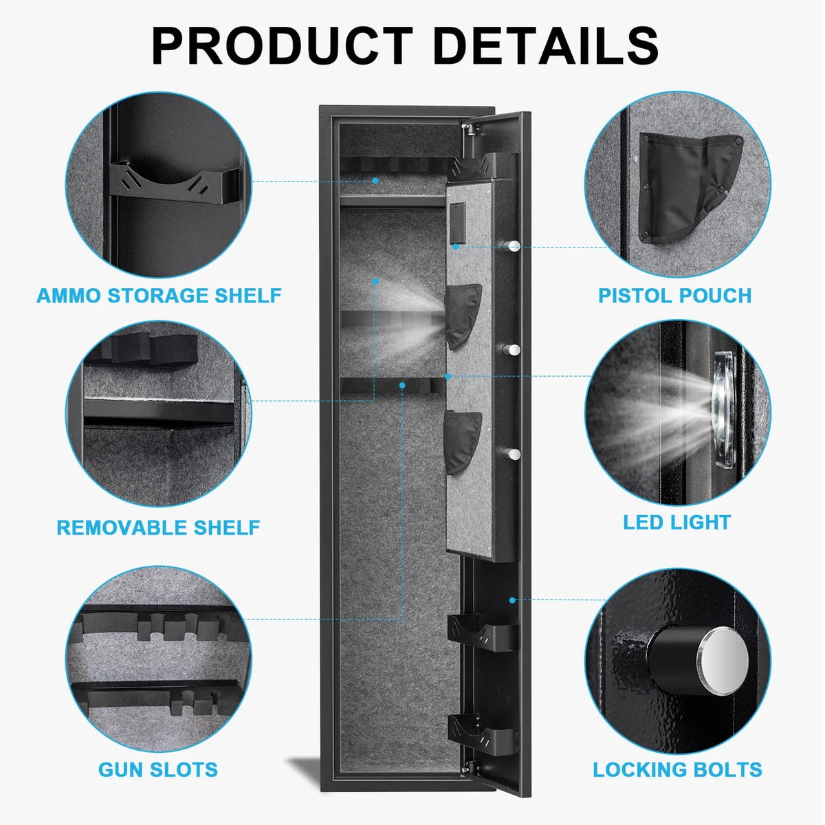 3-5 Long Gun Safe with Backlit Keypad V118147