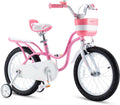 12 In. Beginner Bicycles with Training Wheels, Pink and White J637