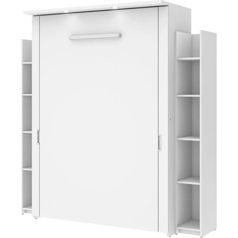 White Full Murphy Bed with 2 Storage Units Q986807
