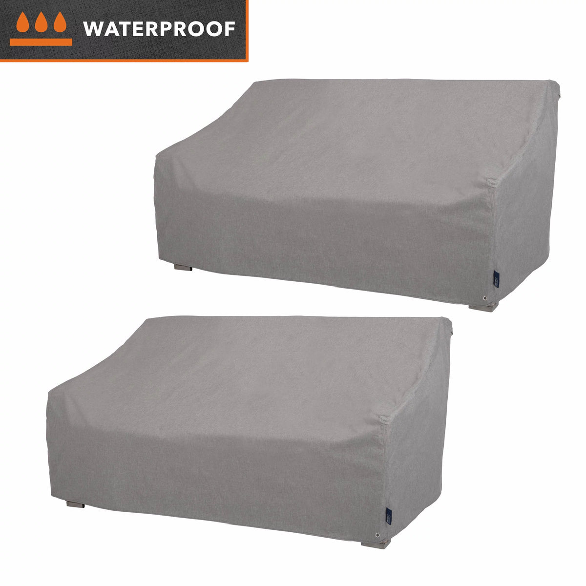 Patio Loveseat Cover, Waterproof, 66"L x 40"W x 39"H, 2-Pack, Granite Gray L9805