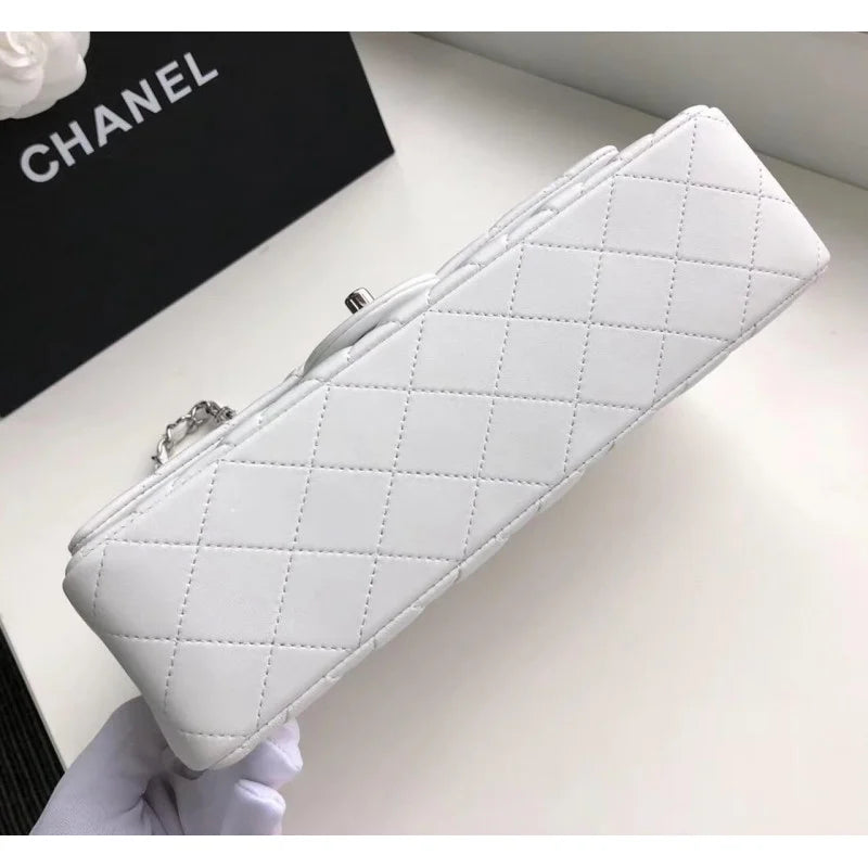 White Lambskin Leather Flap Bag N51860