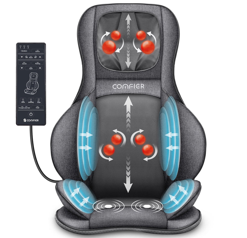 Black Shiatsu Massage Chair Pad C60565