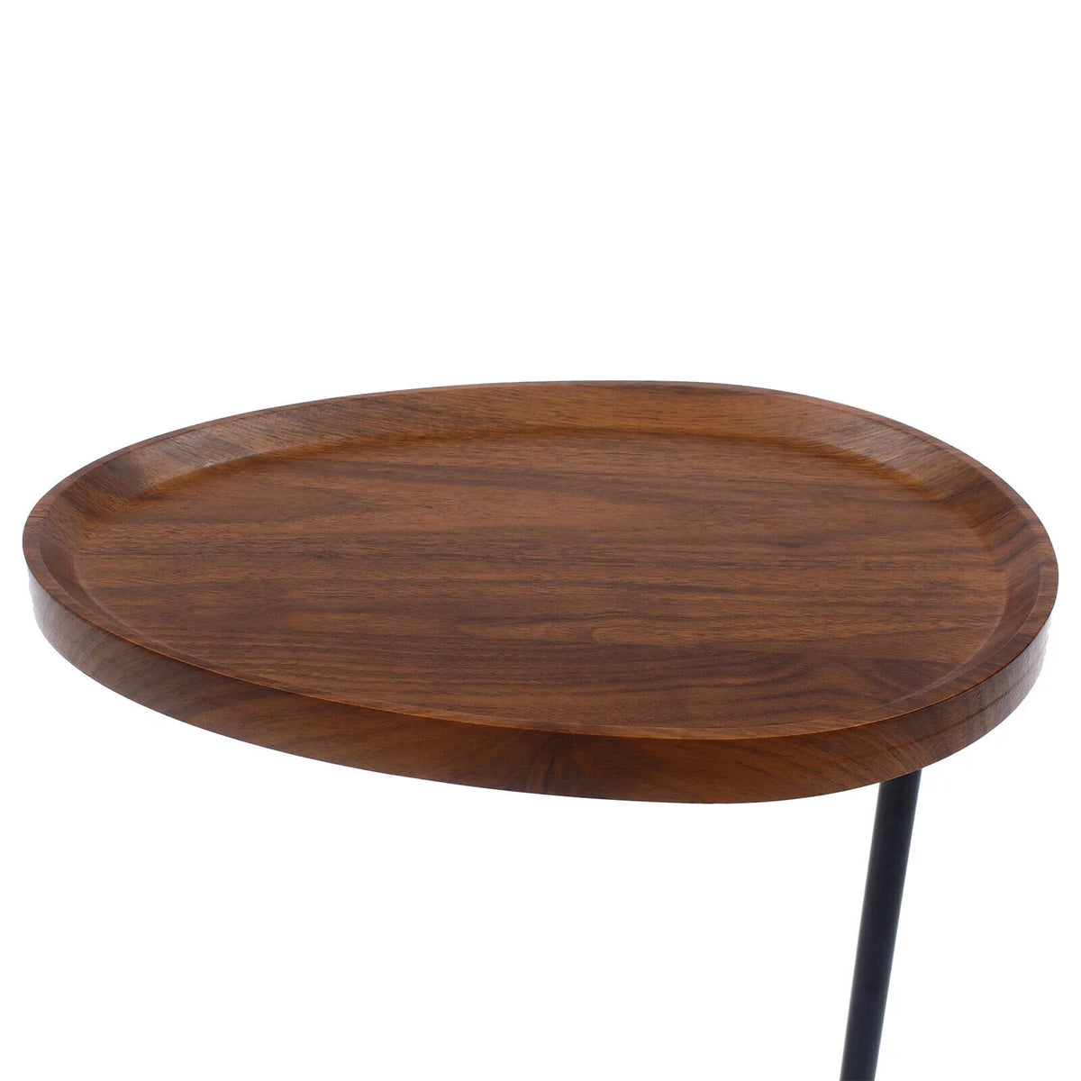 Walnut C-Shaped Sofa Side End Table V48473