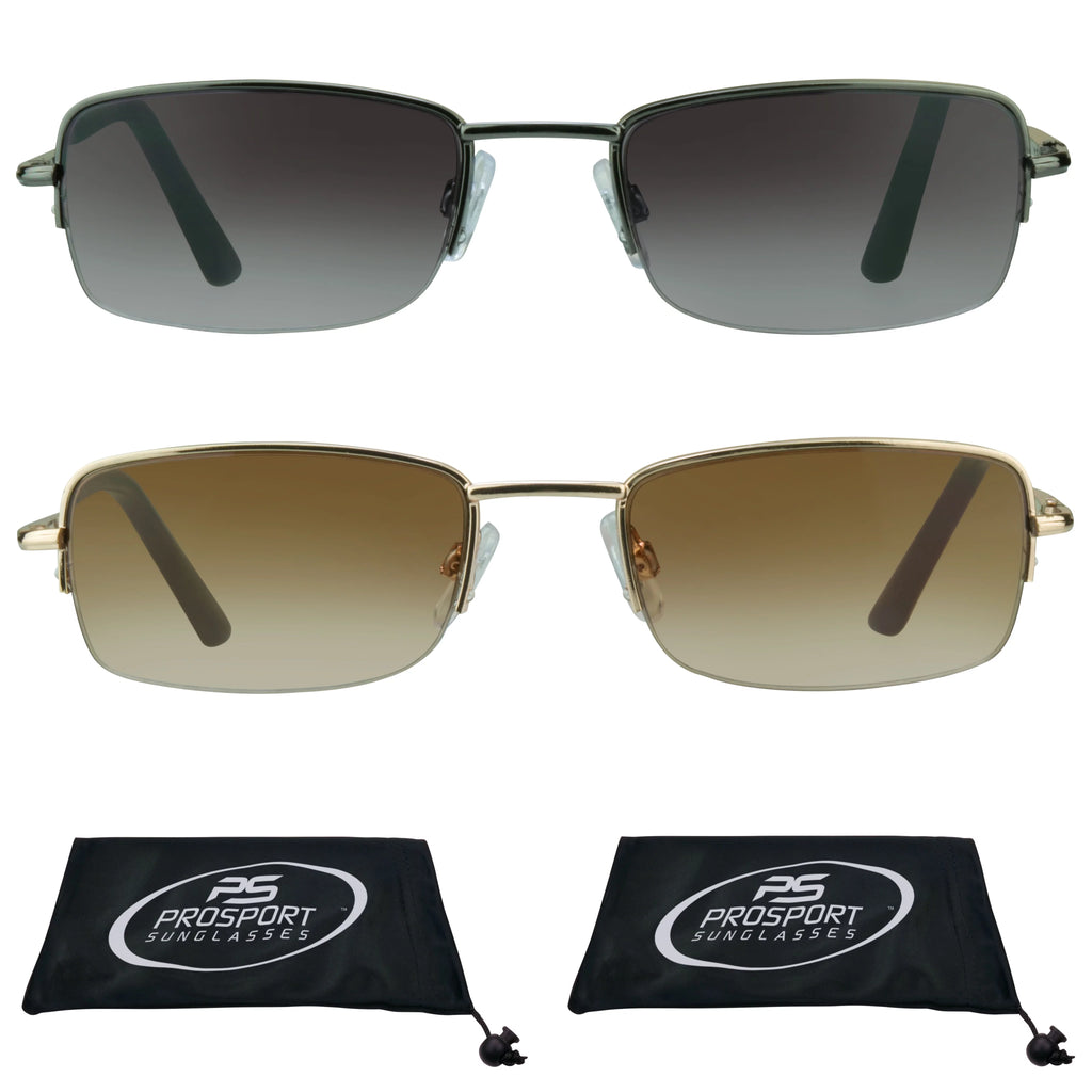 Gunmetal & Gold Square Reading Sunglass U62872