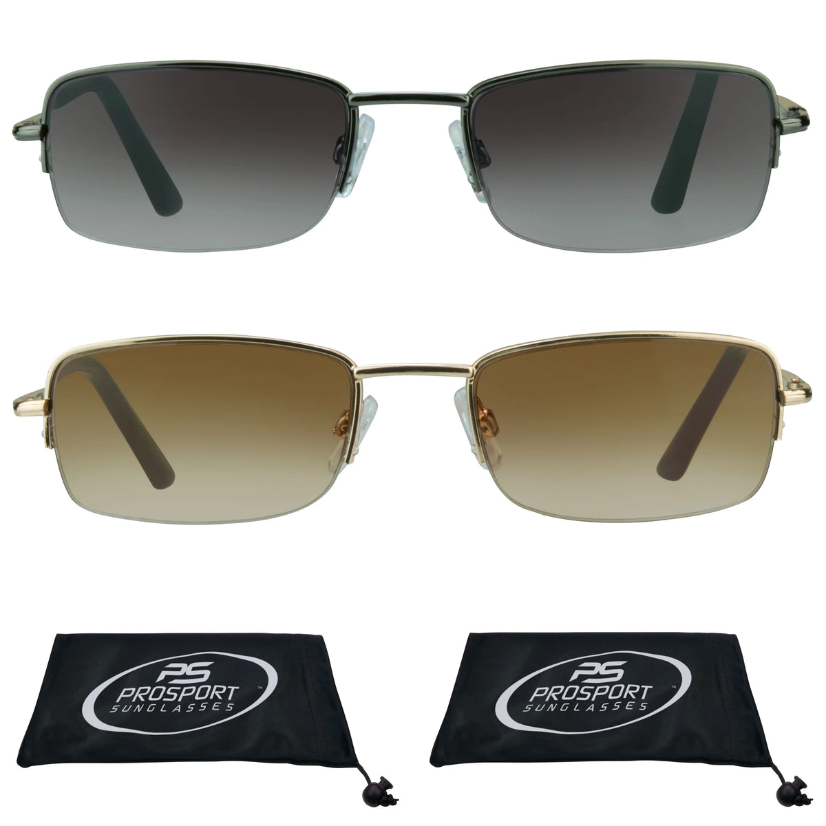 Gunmetal & Gold Square Reading Sunglass U62872