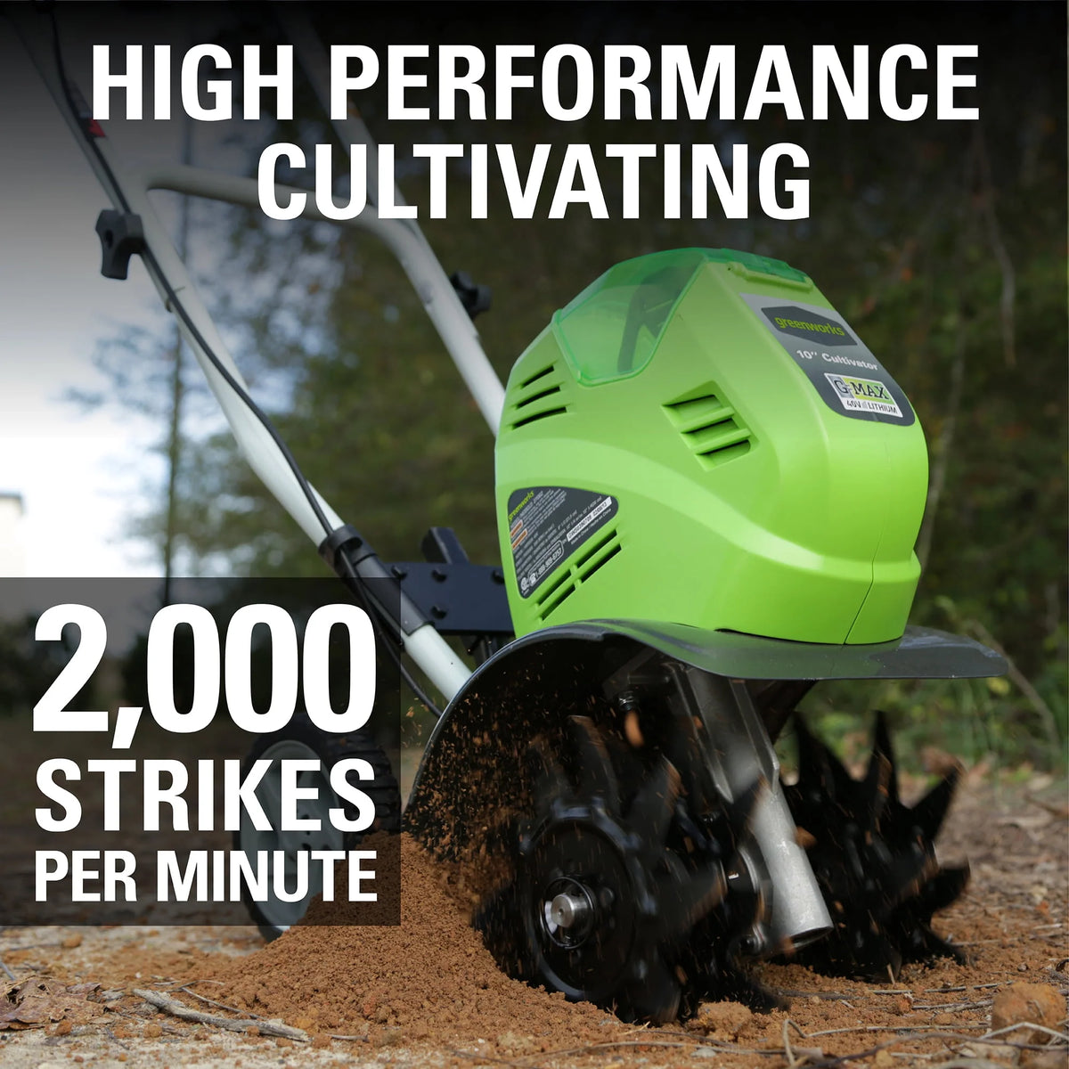 40V 10-inch Cordless Cultivator/Tiller with Battery and Charger S581