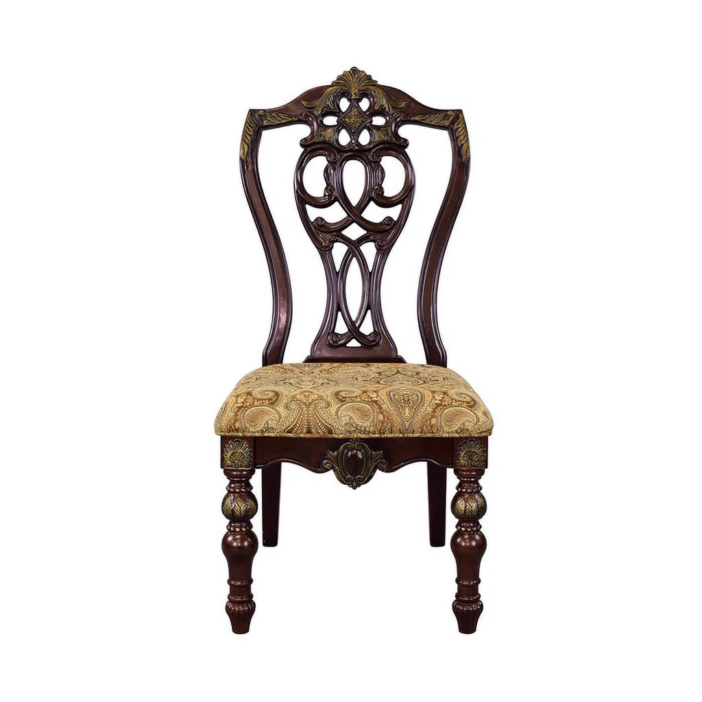 Fabric Upholstered Wooden Side Chair Set of 2 G981