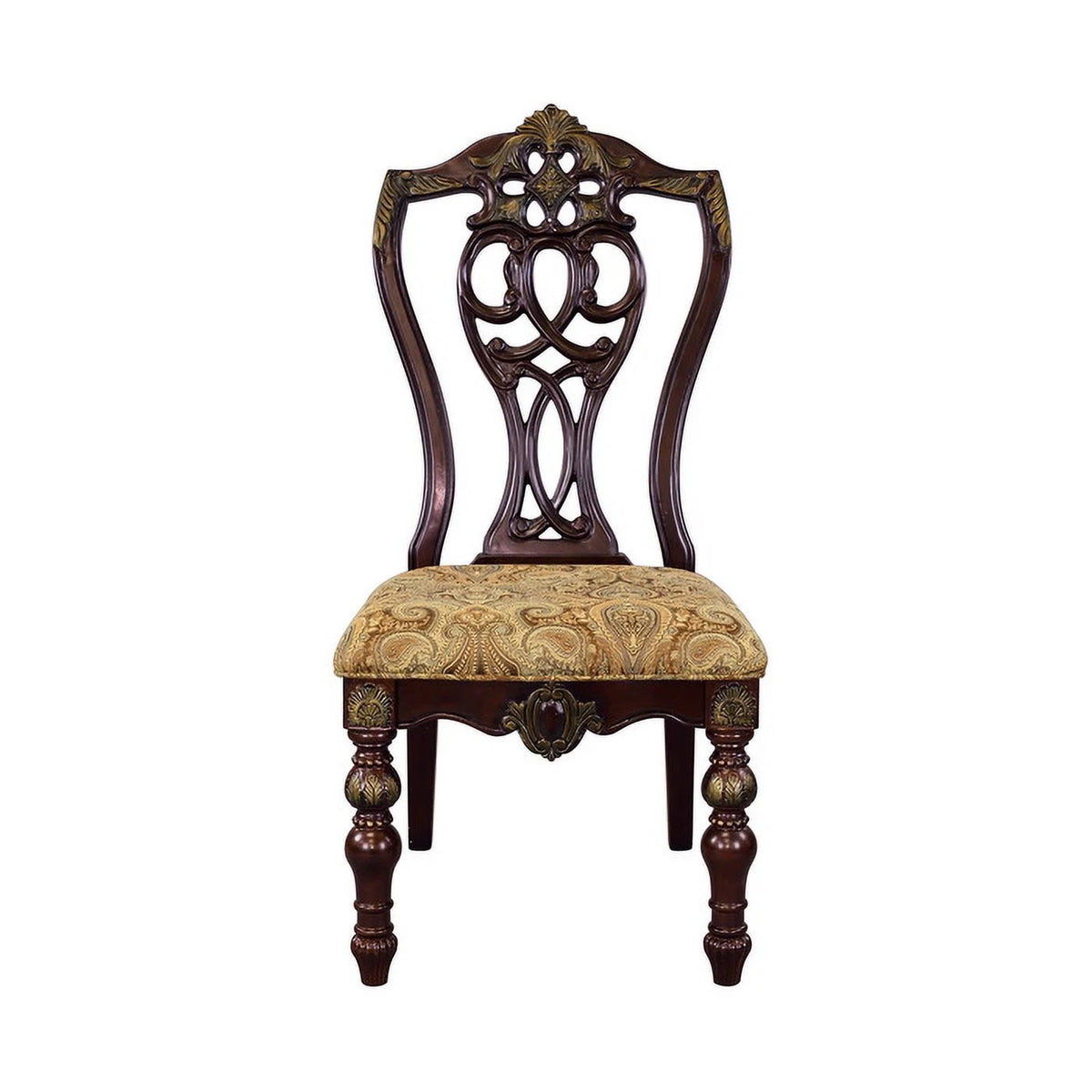 Fabric Upholstered Wooden Side Chair Set of 2 G981