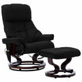 Black Faux Leather Massage Recliner with Ottoman S97131