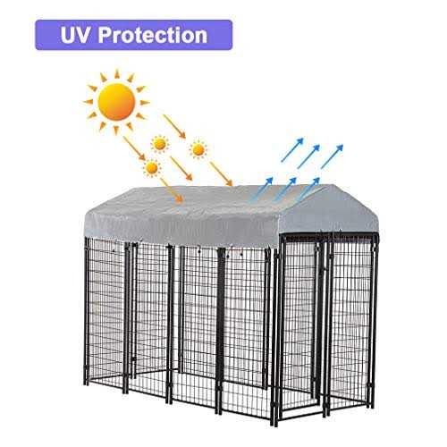 8 x 4 x 6 ft Heavy Duty Metal Dog Kennel D94282