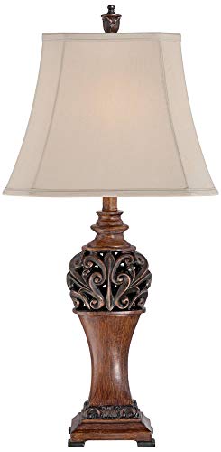 30" Tall Set of 2 Bronze Wood Table Lamps H5651