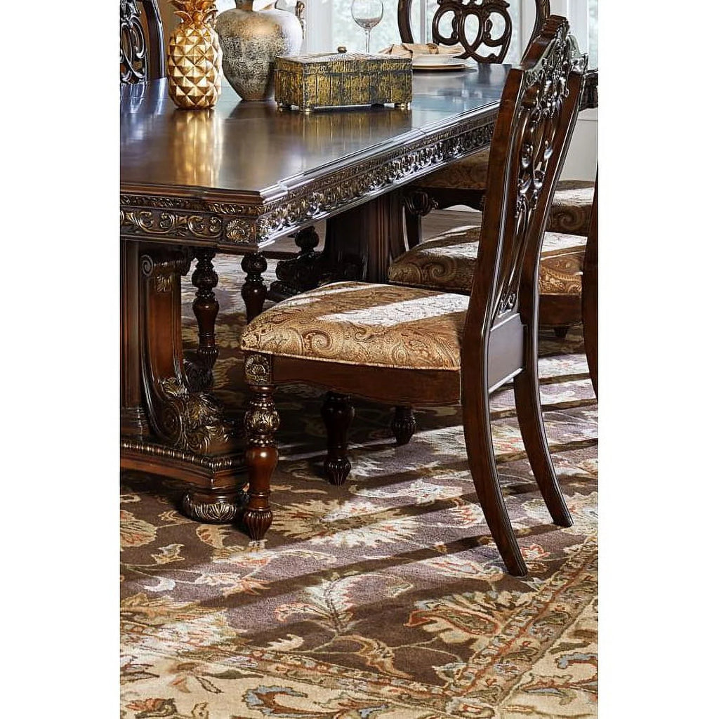 Fabric Upholstered Wooden Side Chair Set of 2 G981