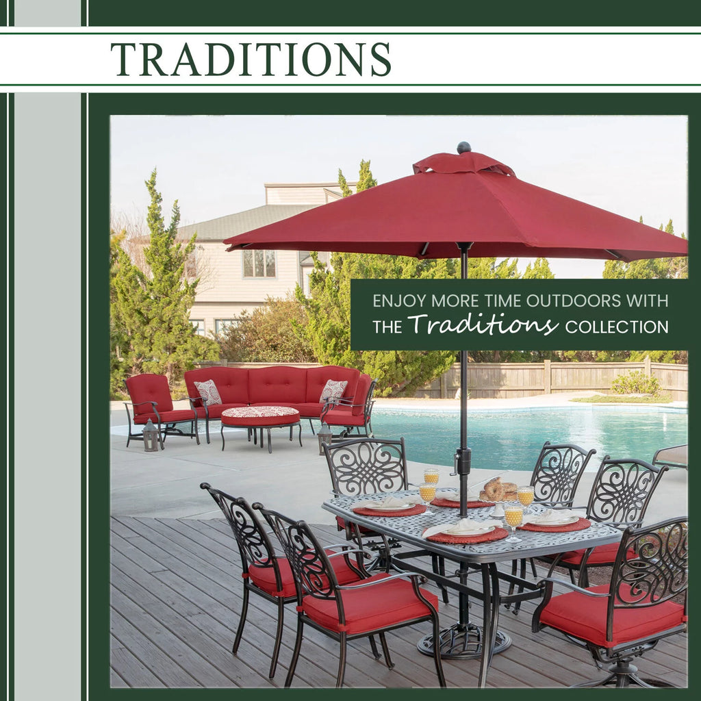 7-Piece Cushioned Swivel Rocker Patio Dining Set with Cast Aluminum Table Q3764
