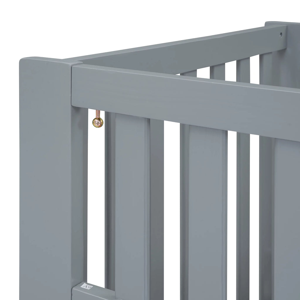Convertible Crib with Drawer and 3 Adjustable Heights, Gray Q231