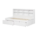 White Twin Bookcase Day Bed with Drawers A379