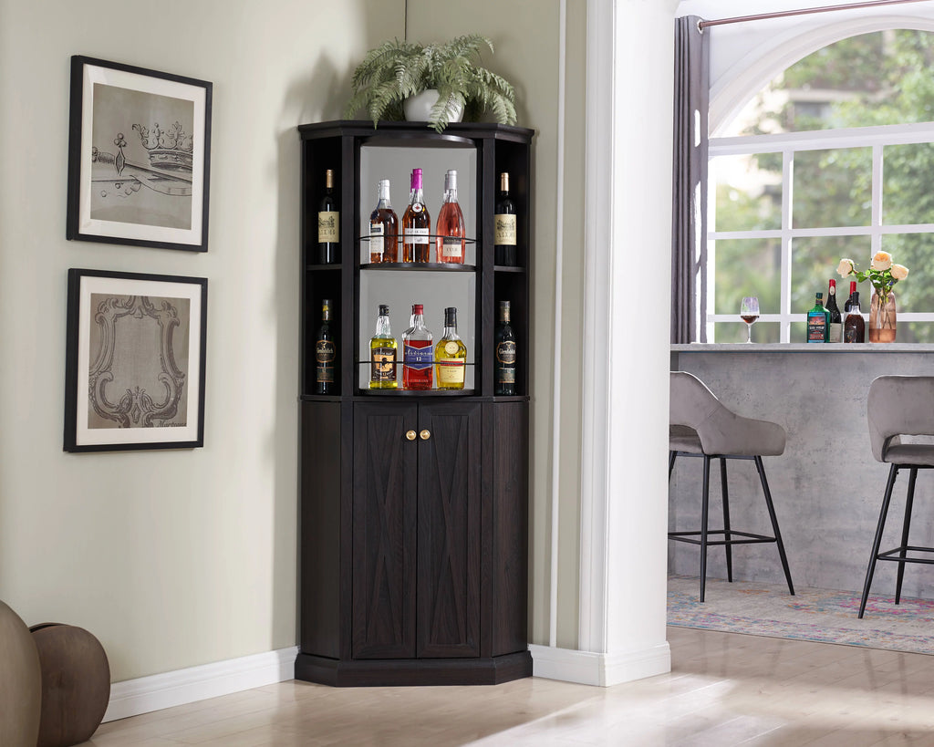Black Corner Bar Cabinet N41892