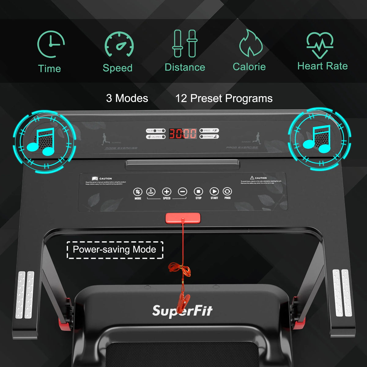 Electric Treadmill Compact Walking Running Machine I392380