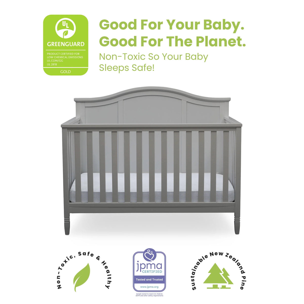 5-in-1 Convertible Baby Crib V3564