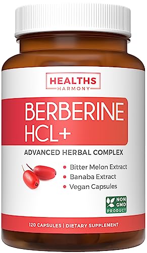 Berberine HCL Bitter Melon Banaba Leaf Extract Capsules 500mg 120 Caps I464290
