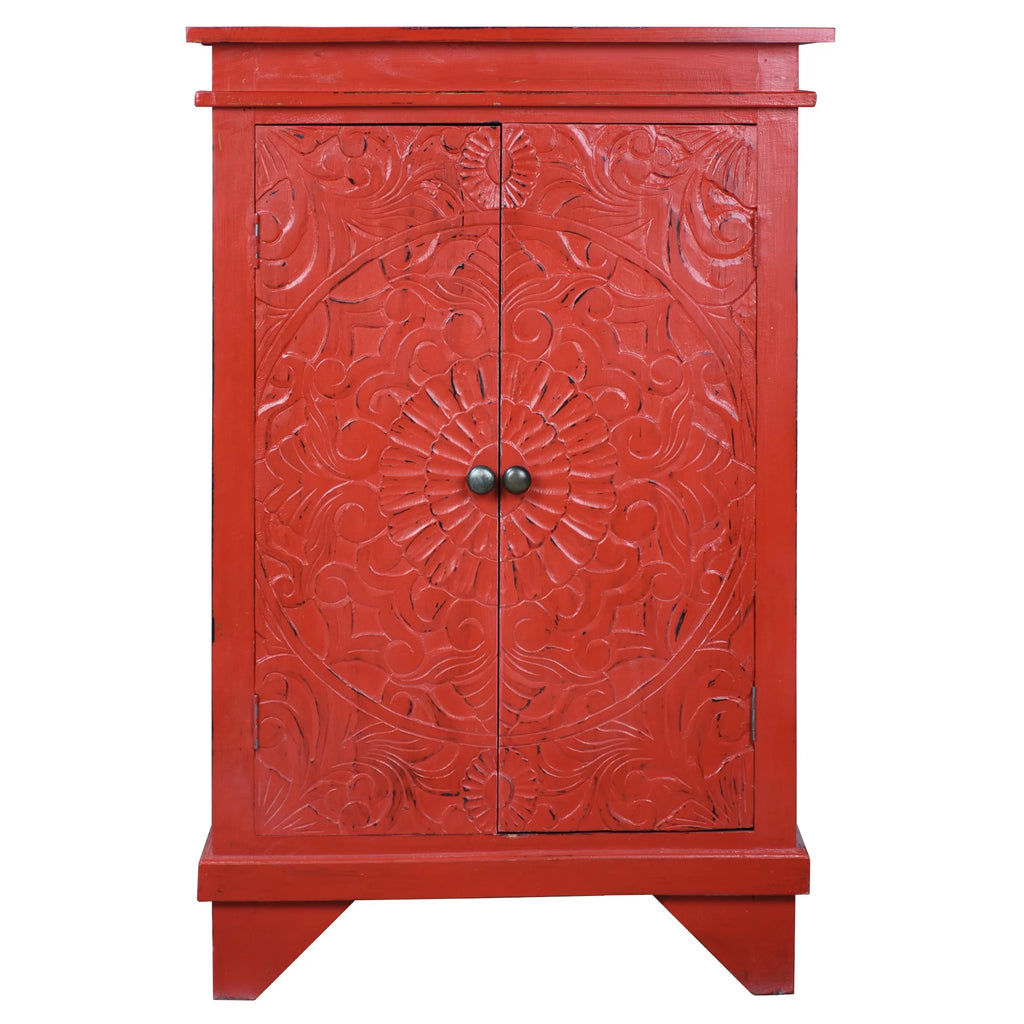 Wood Carved Accent Cabinet Q813256