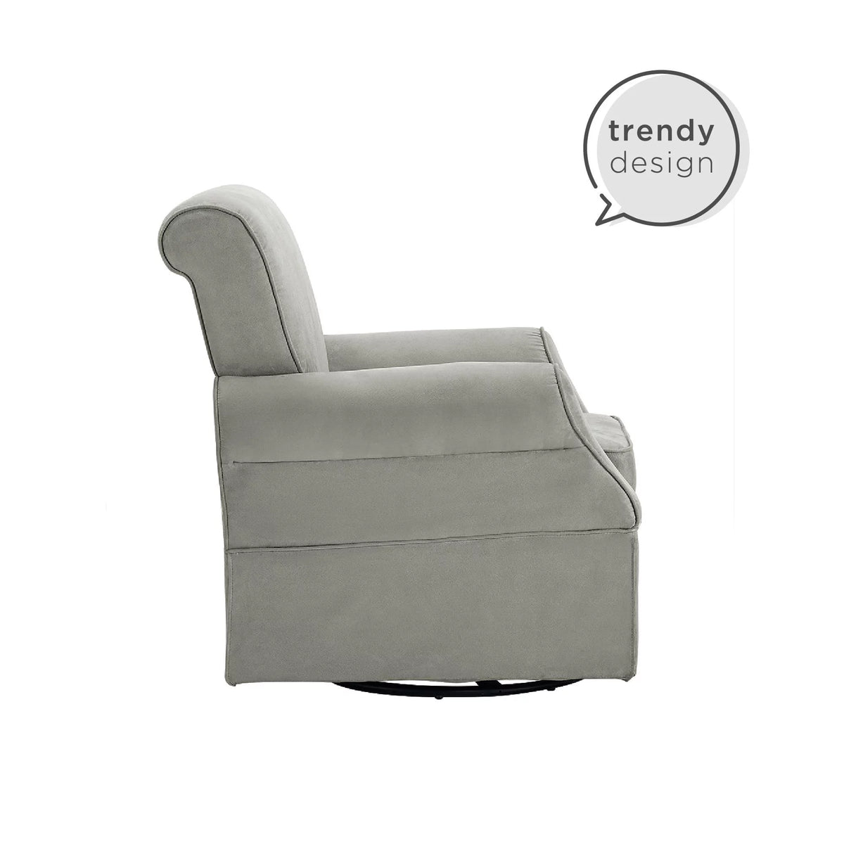 Gray Microfiber Swivel Glider Chair & Ottoman Q150
