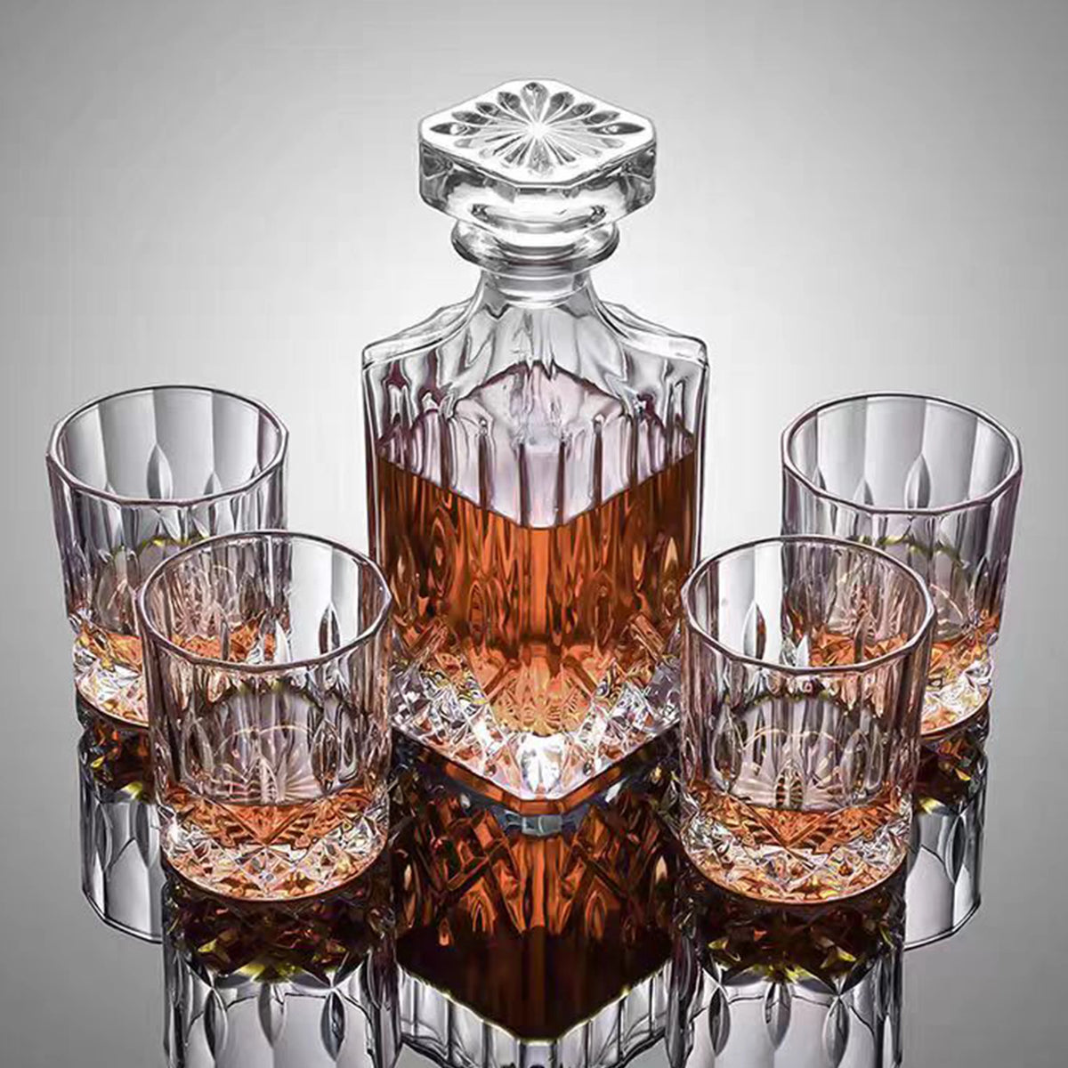 Whiskey Decanter Set with Glasses, 5Pcs H302