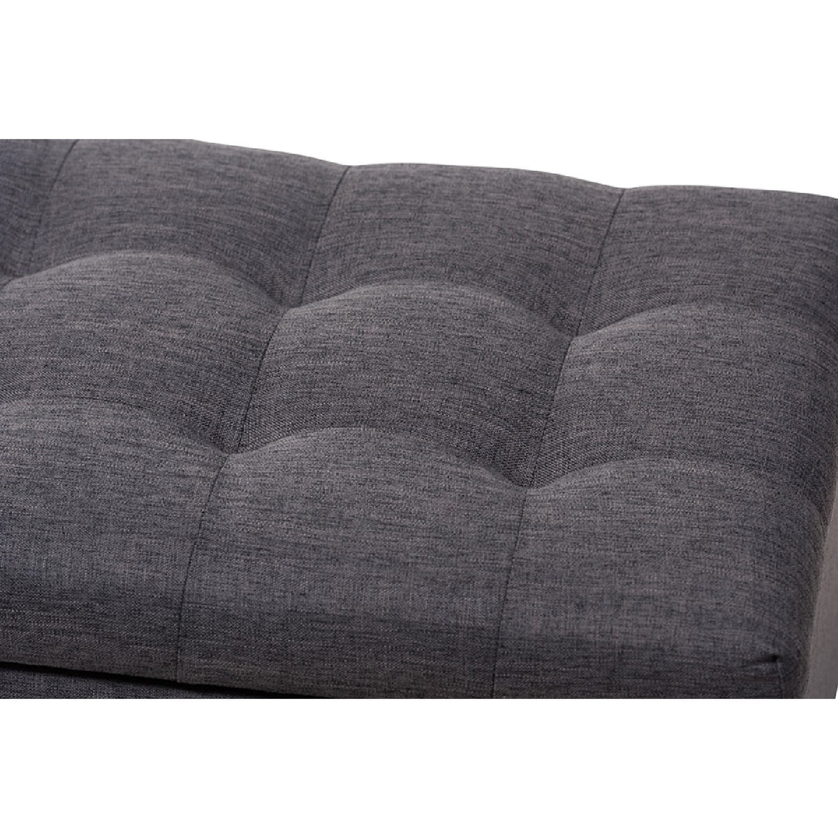 Dark Grey Fabric Storage Ottoman Bench N44526