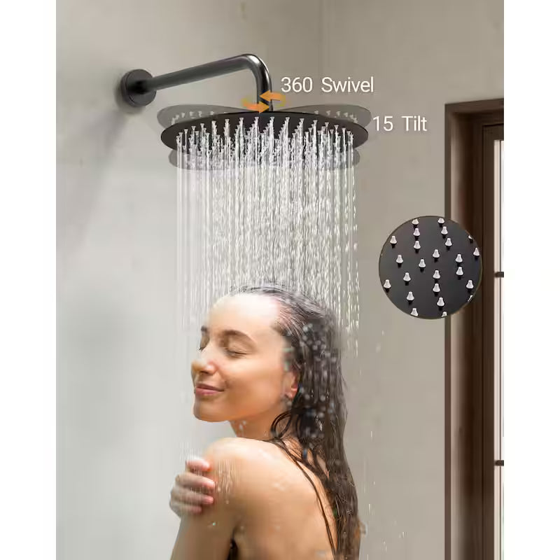 Wall Mounted Dual Shower Head and Handheld Shower Head 2.5 GPM Matte Black C89958