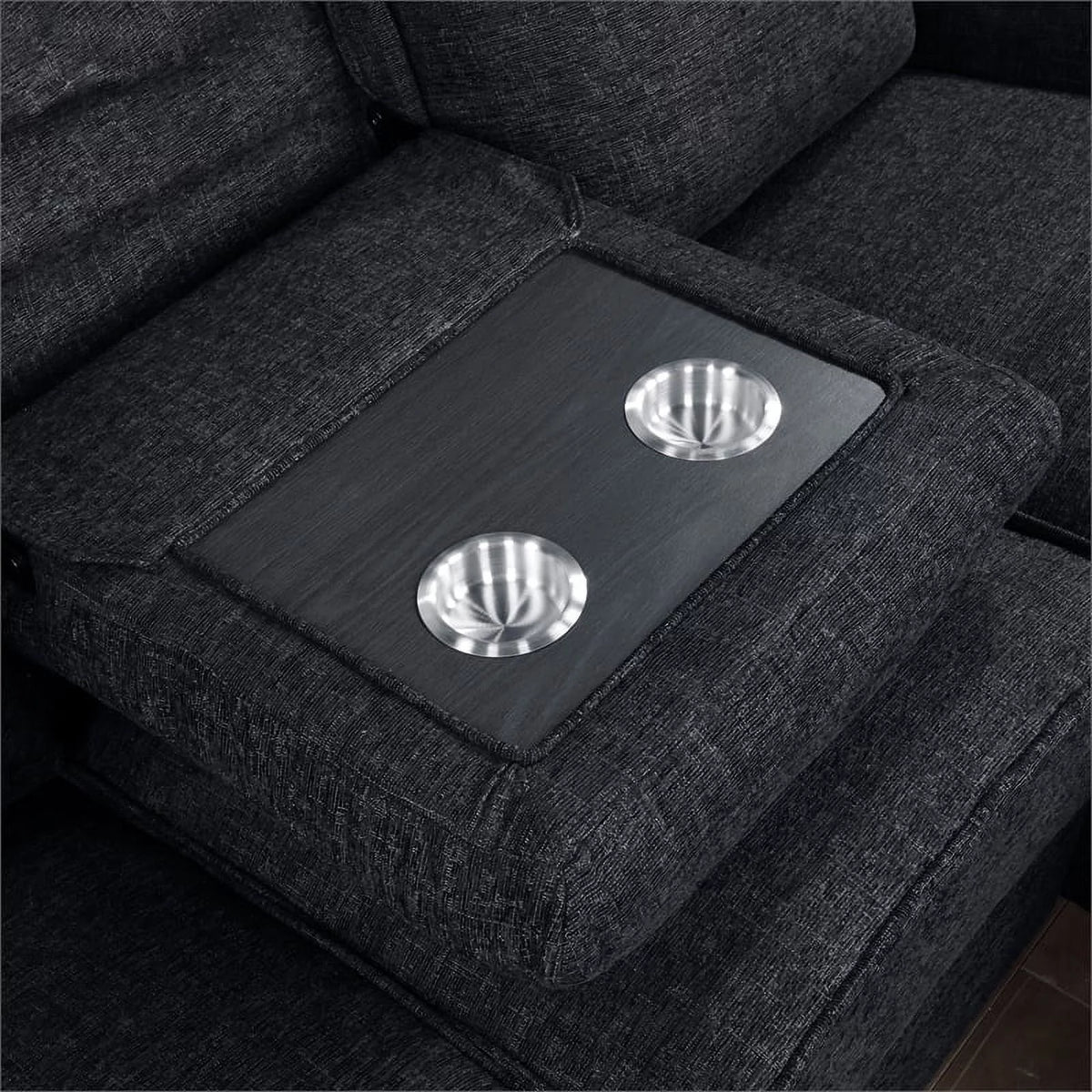 Chenille Reclining Sectional with Right Chaise Z3408